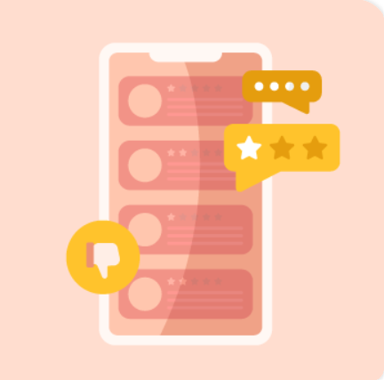 Ilustração de avaliações e feedback das famílias sobre a clínica
